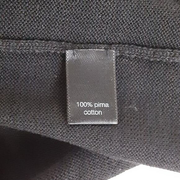 Peruvian Connection Pima Cotton Black Stretch Knit Sweater Midi Dress Womens M - Picture 13 of 14